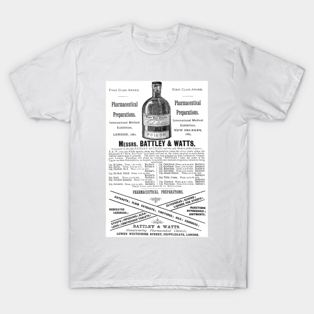 Battley & Watts - Pharmaceutical Chemists - 1891 Vintage Advert T-Shirt by BASlade93